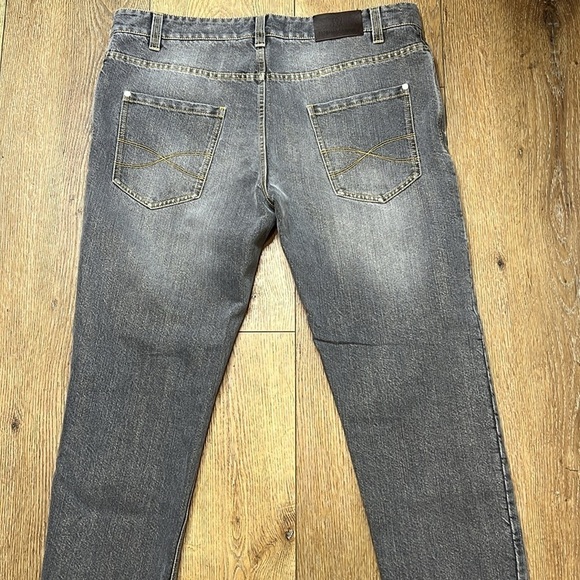 NWT Brunello Cucinelli Gray Wash Low Waist Raw Hem Straight Leg Jeans Size 12US - Picture 6 of 13